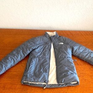 North Face girls M reversible faux fur jacket